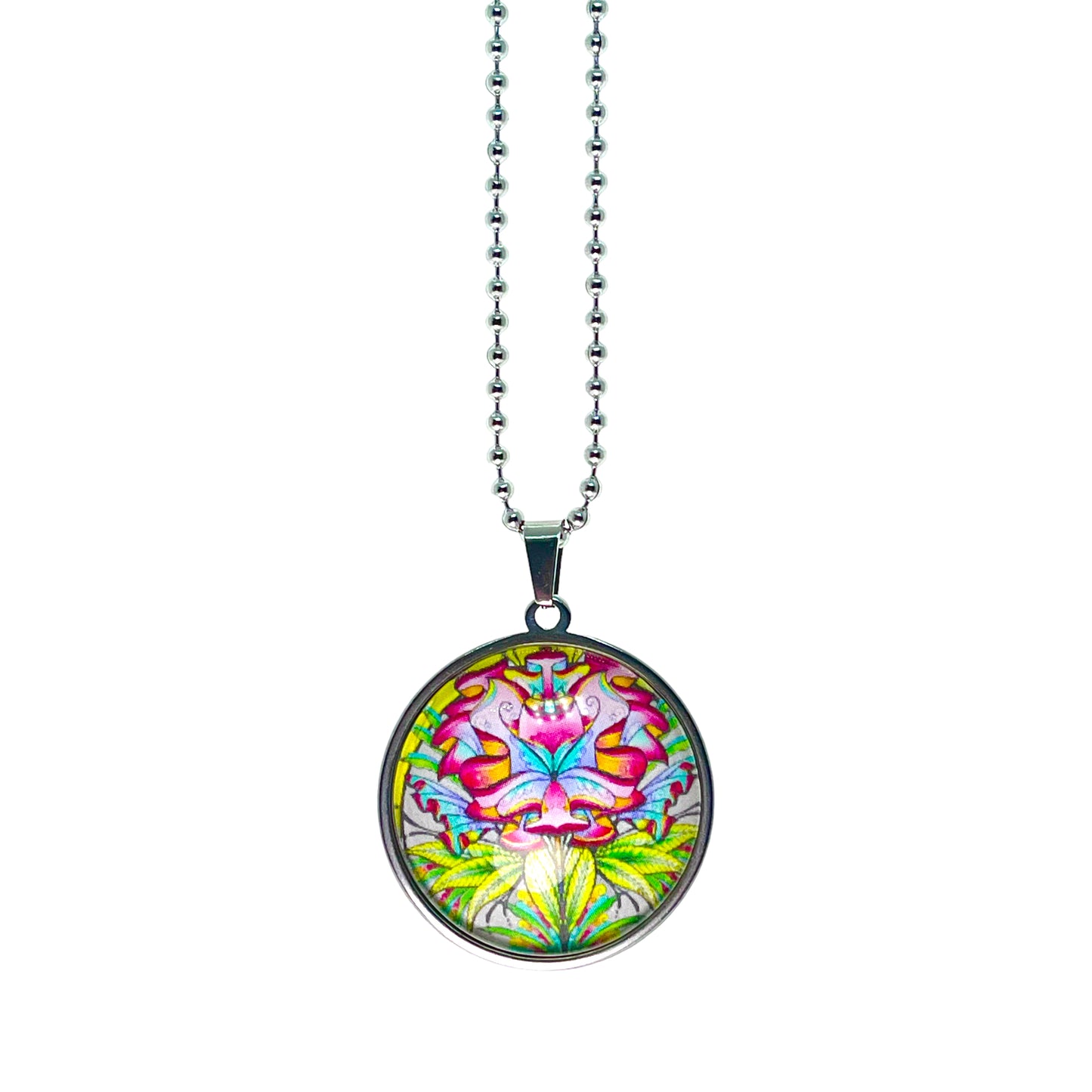 Green Goddess Big Round Necklace