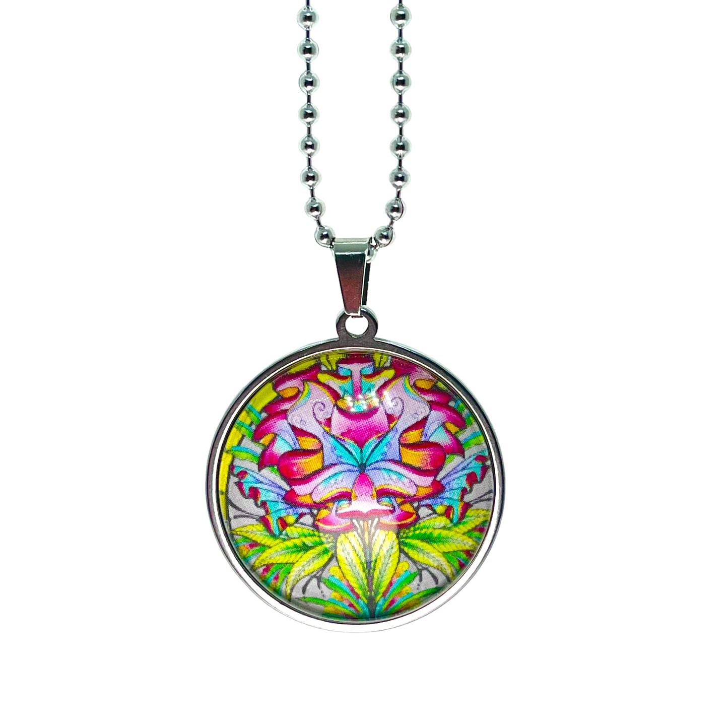 Green Goddess Big Round Necklace