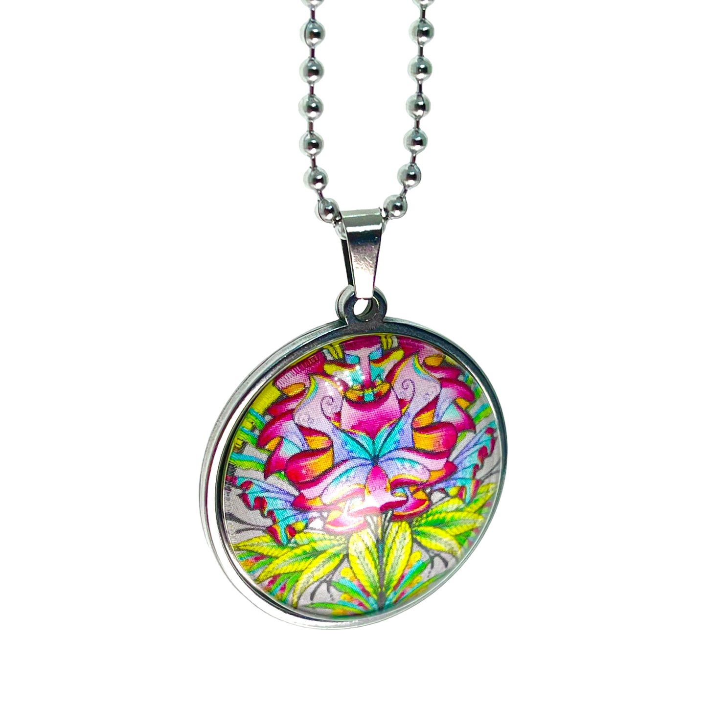 Green Goddess Big Round Necklace