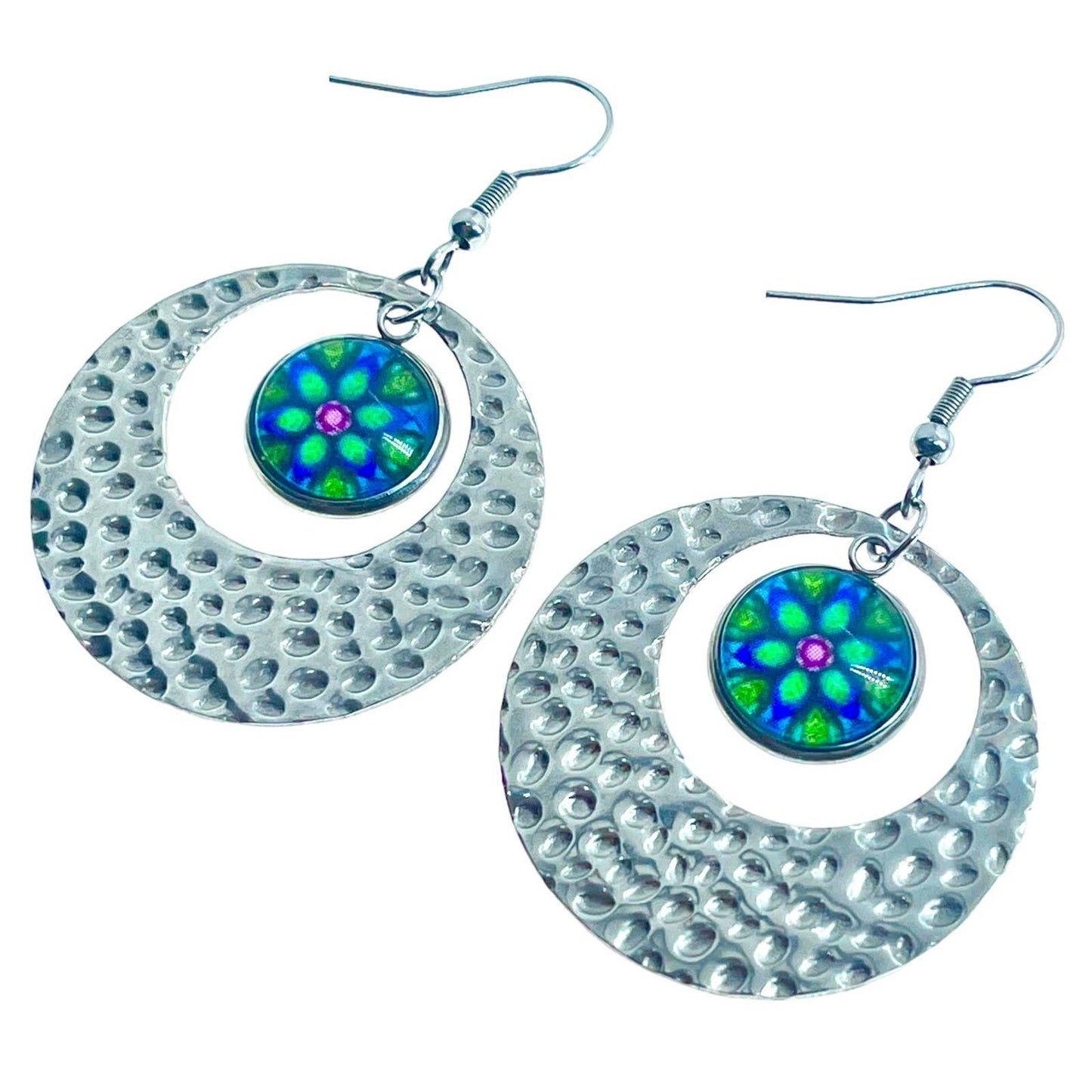 Lucky Daisy Dotted Hoop Earrings