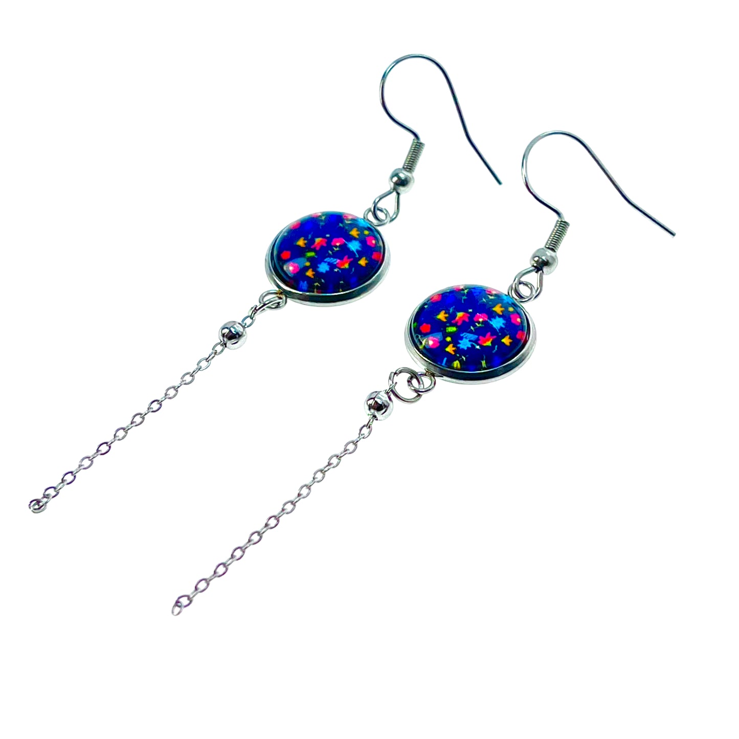 Funky Flower Chain Dangler Earrings