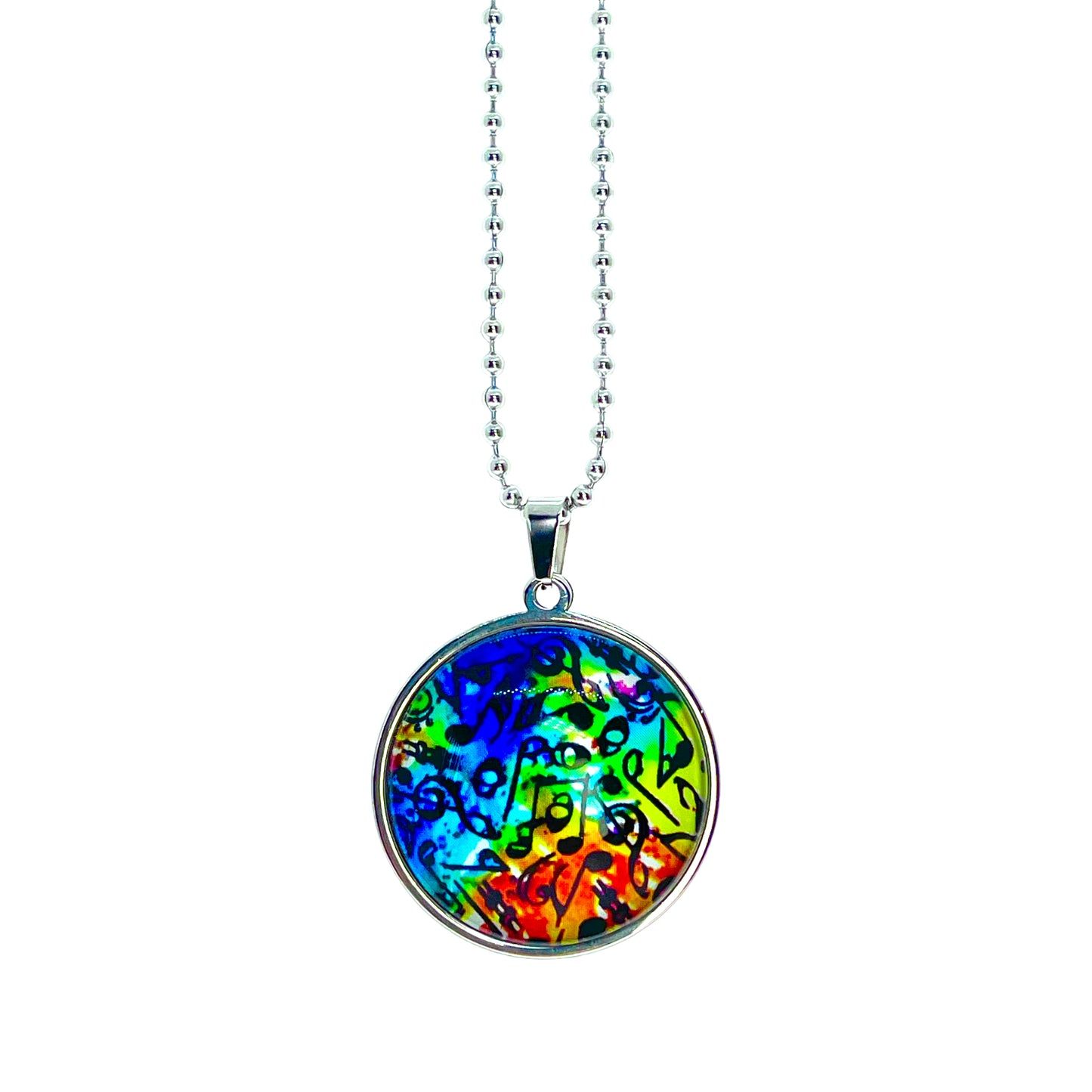 Rainbow Music Big Round Necklace