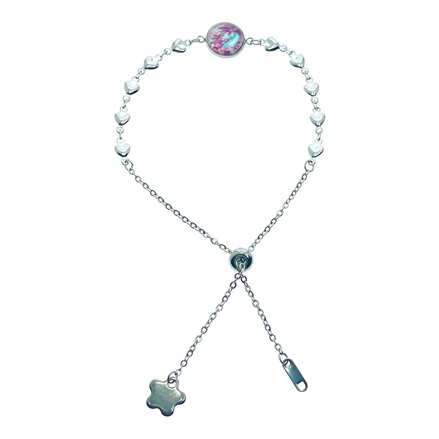 Baby Blue Unicorn Heart Slider Bracelet