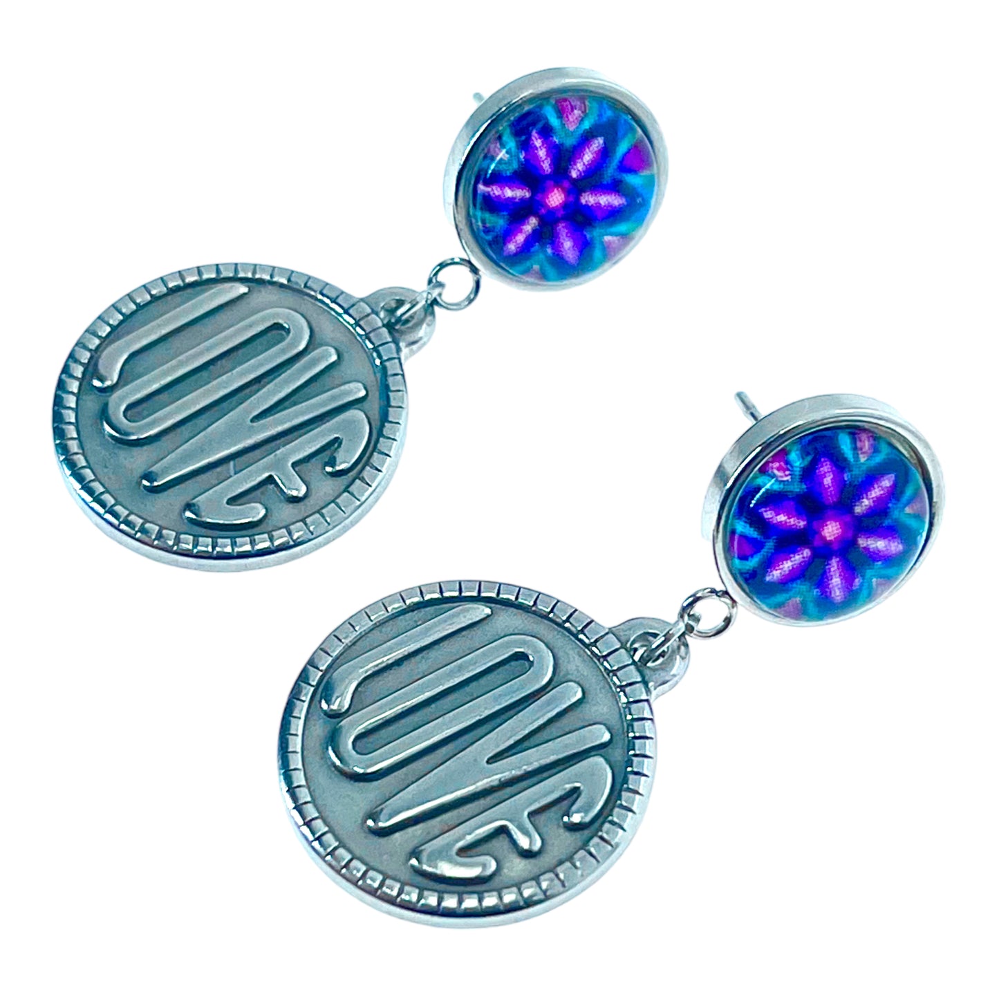 Ultra Violet Love Rocks Earrings