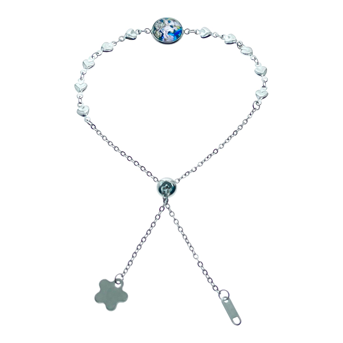 Blue Pony Heart Slider Bracelet