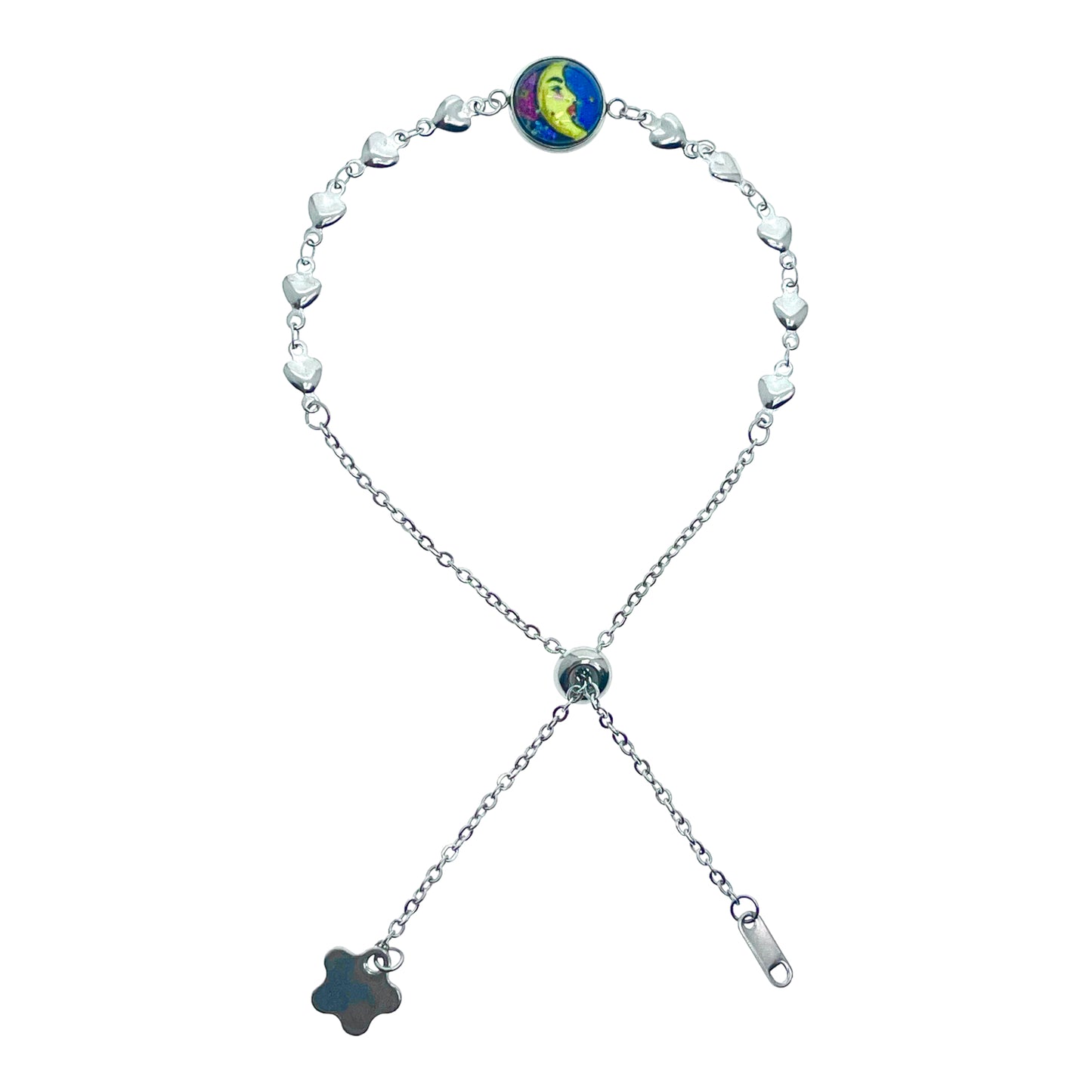 Cristabella Crescent Heart Slider Bracelet