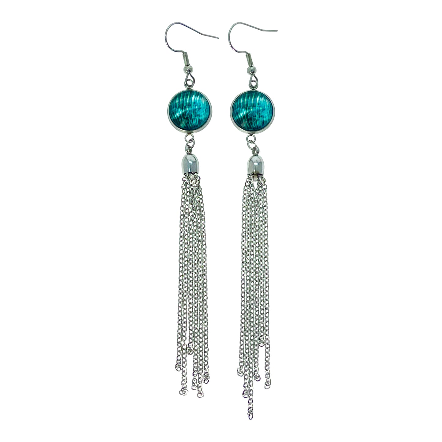 Aqua Gypsy Tassel Earrings