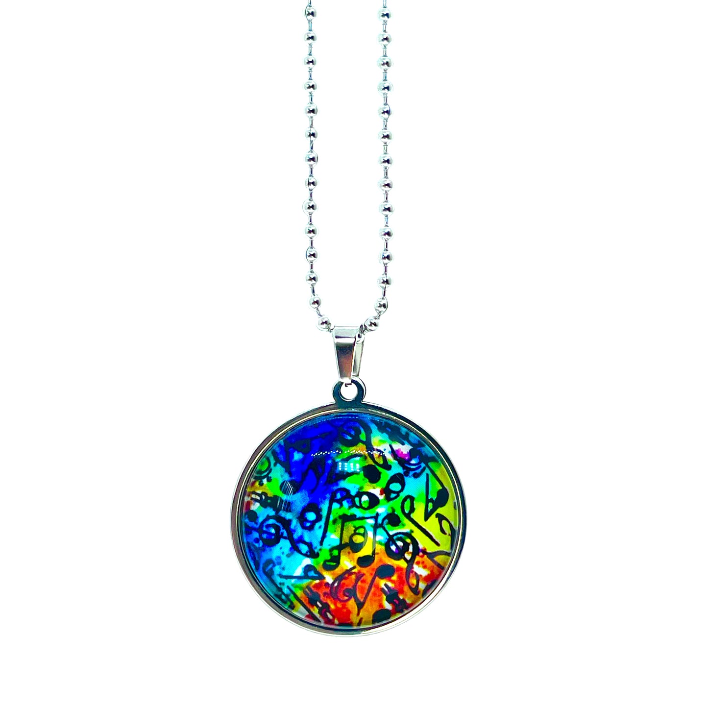 Rainbow Music Big Round Necklace