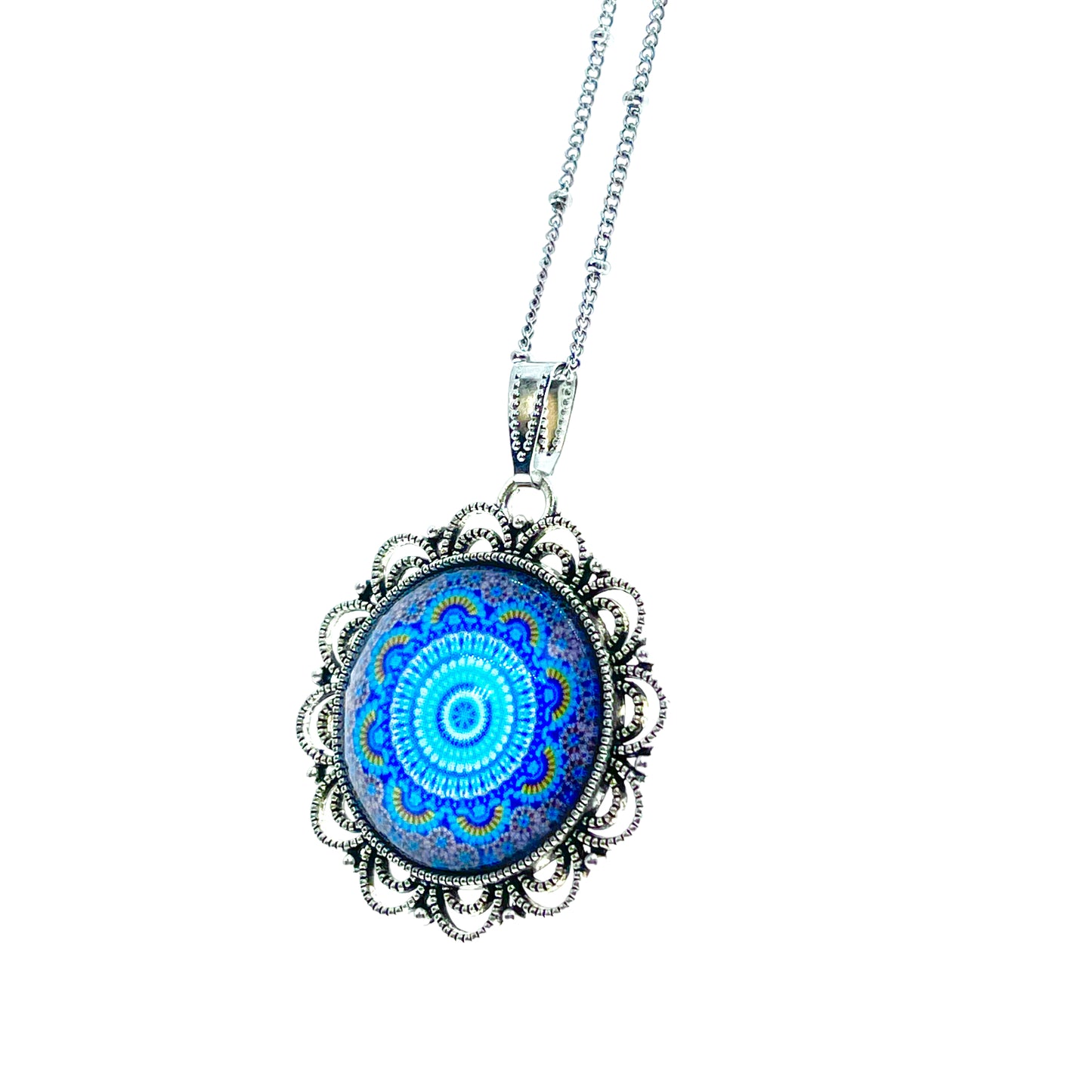 Mosaic Mandala Big Round Necklace