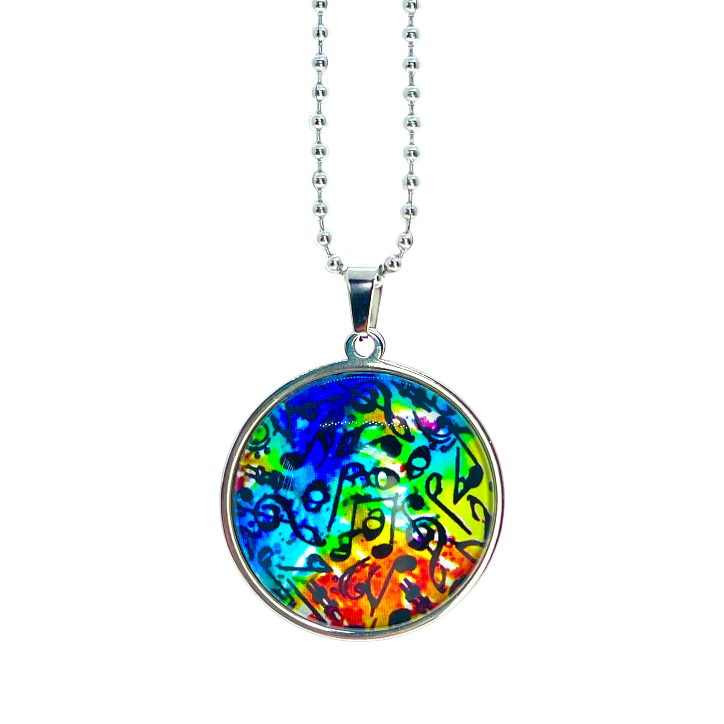 Rainbow Music Big Round Necklace