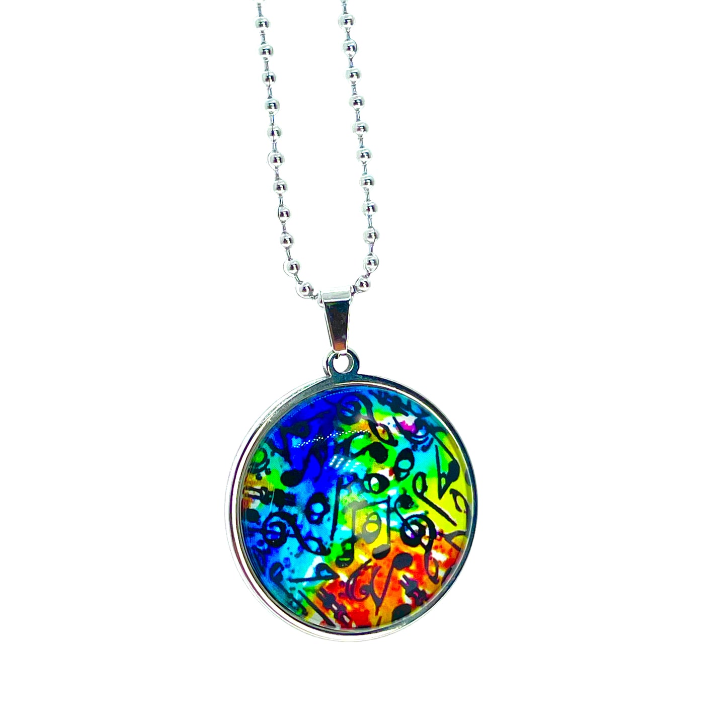 Rainbow Music Big Round Necklace