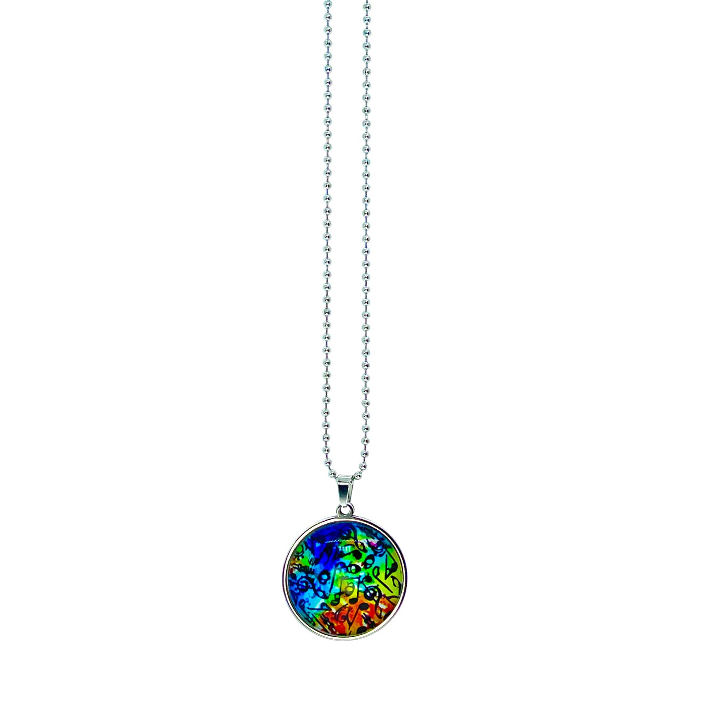 Rainbow Music Big Round Necklace