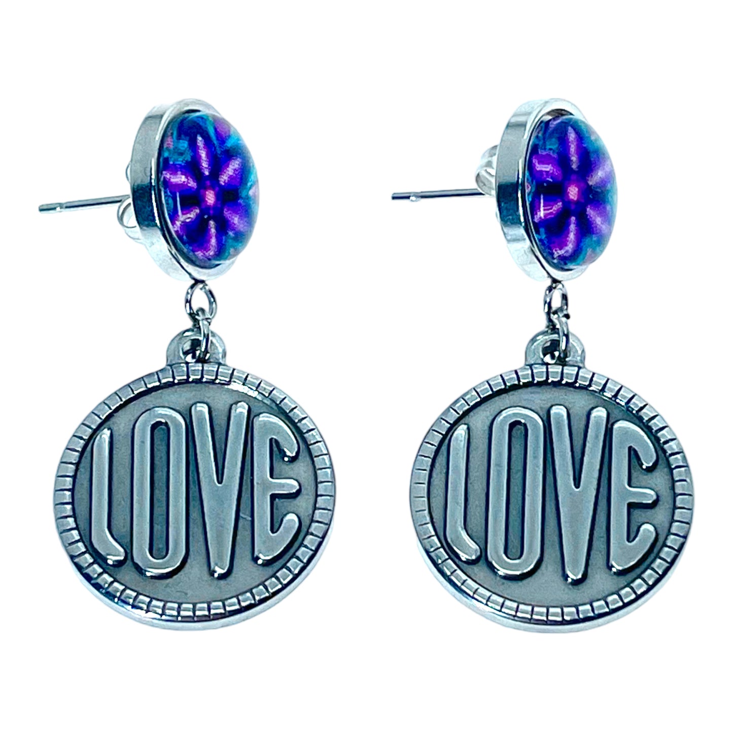 Ultra Violet Love Rocks Earrings