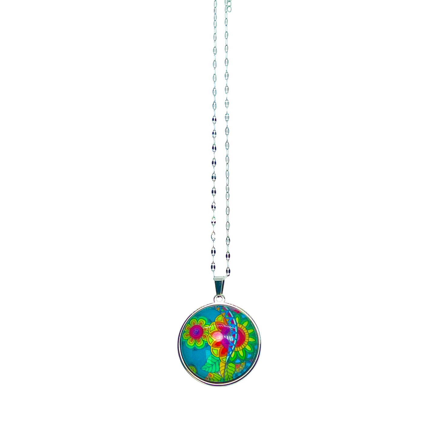 Emerald Paisley Big Round Necklace