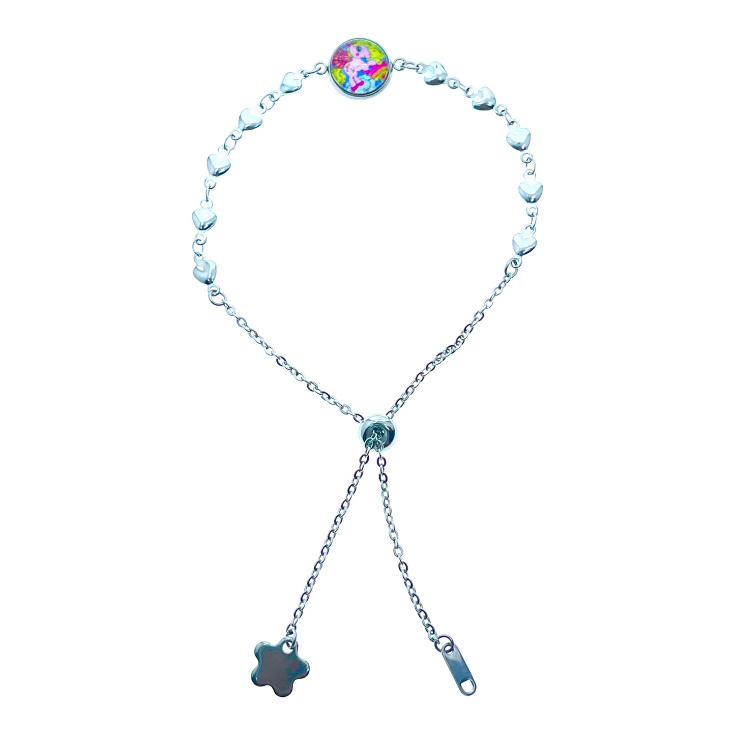 Pink Pony Heart Slider Bracelet