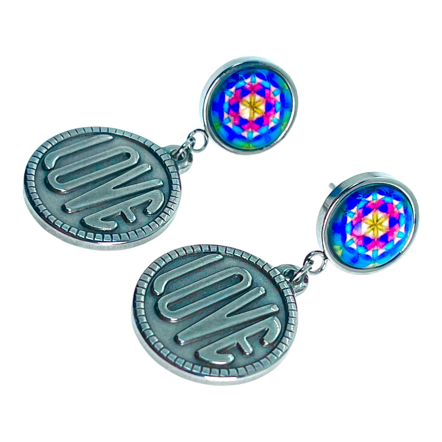 Aqua Prism Love Rocks Earrings