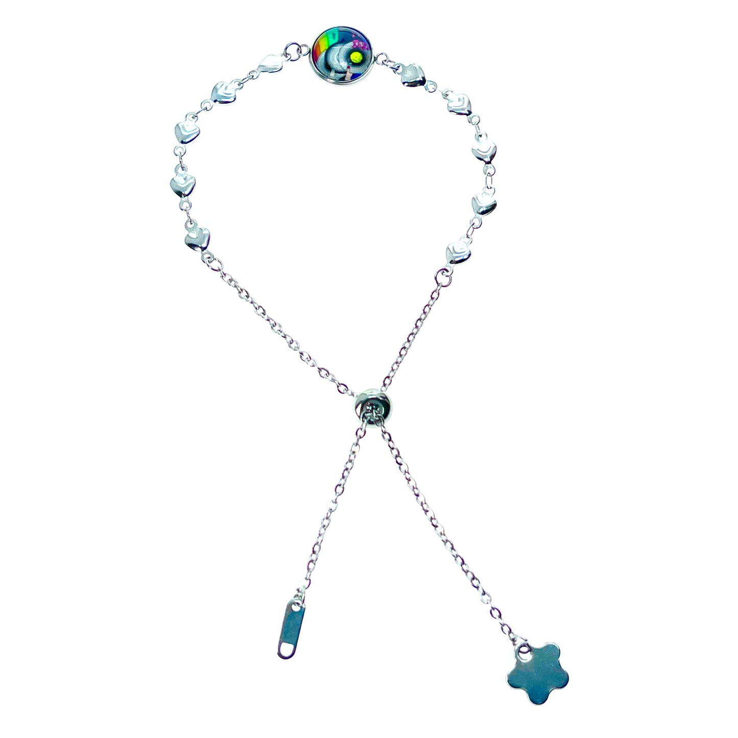Rainbow Records Heart Slider Bracelet