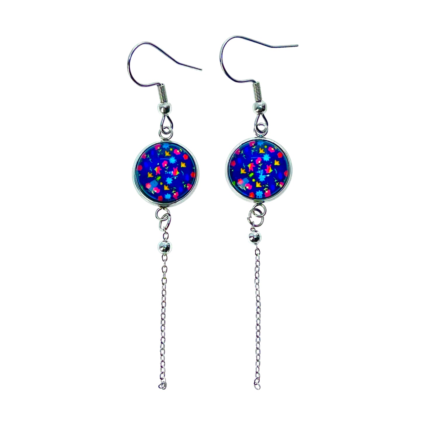 Funky Flower Chain Dangler Earrings