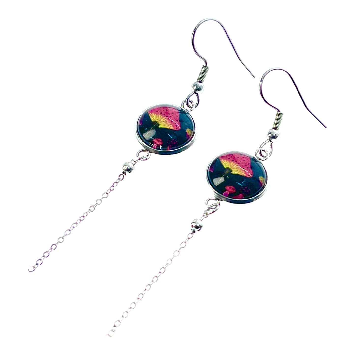 Mystical Shroom Chain Dangler Earrings
