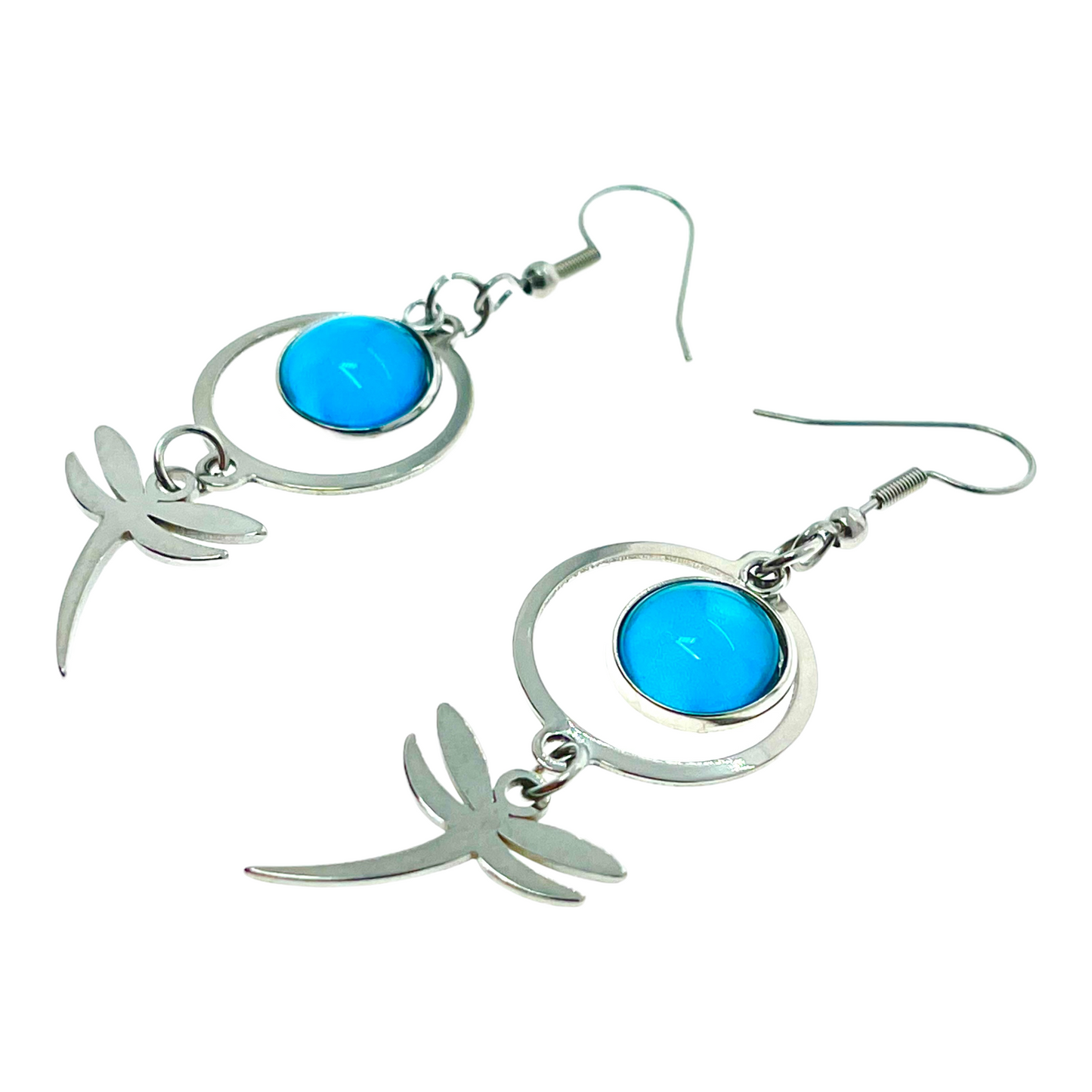 Twinkling Teal Dragonfly Earrings