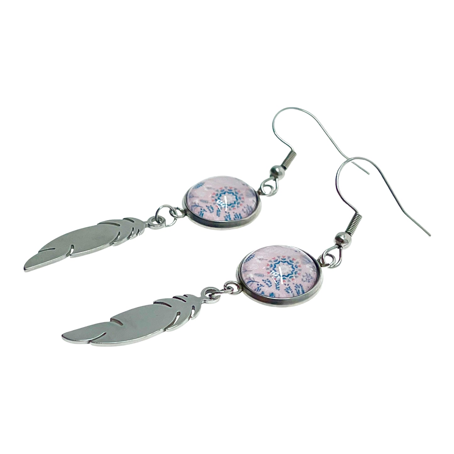 Pretty In Pink Feather Earrings