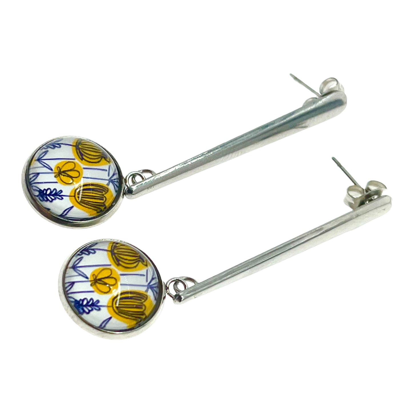 Yellow Buttercup Long Drop Earrings
