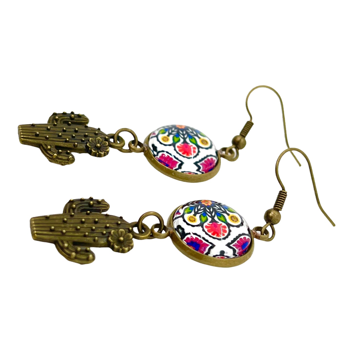 Bandana Cactus Dangle Earrings