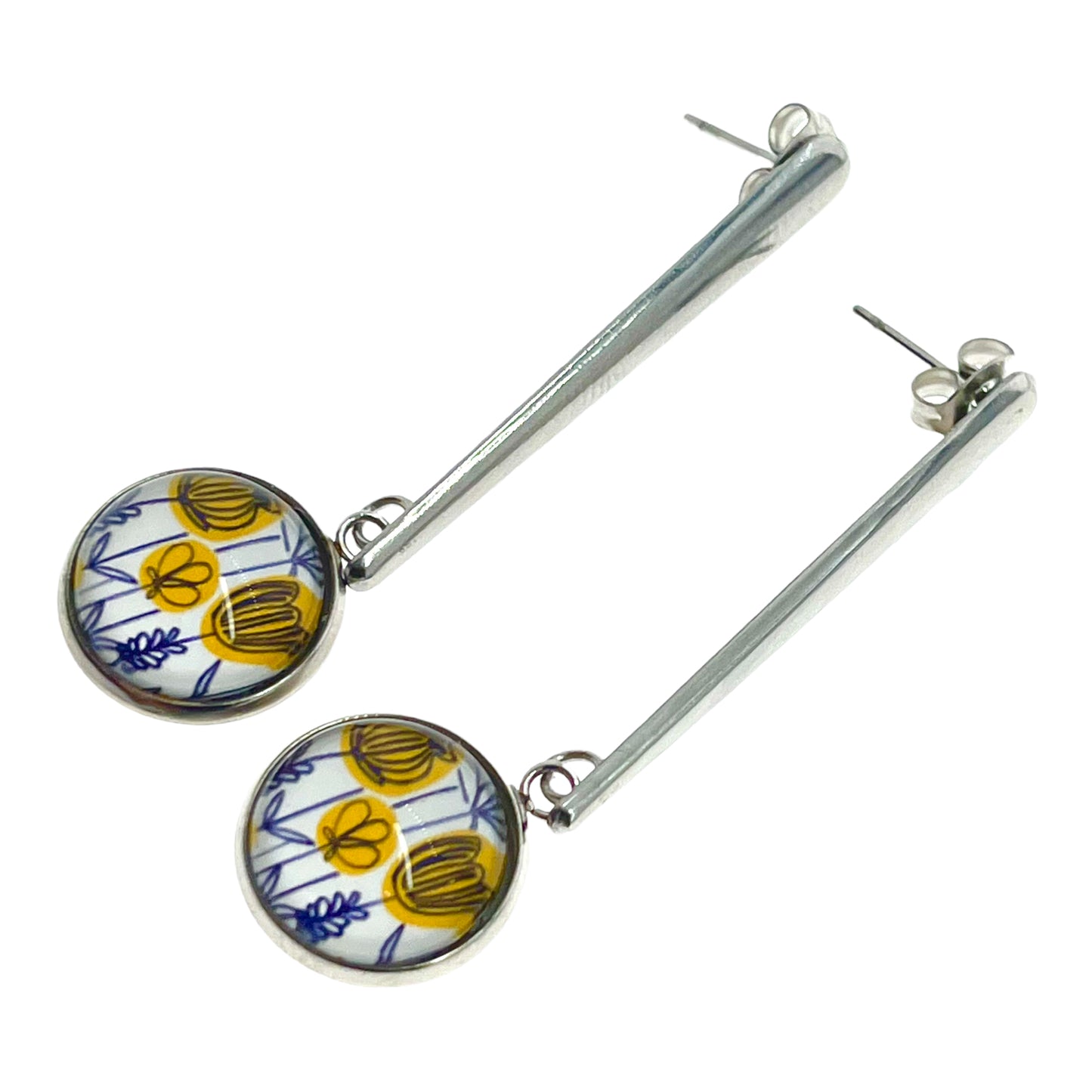 Yellow Buttercup Long Drop Earrings