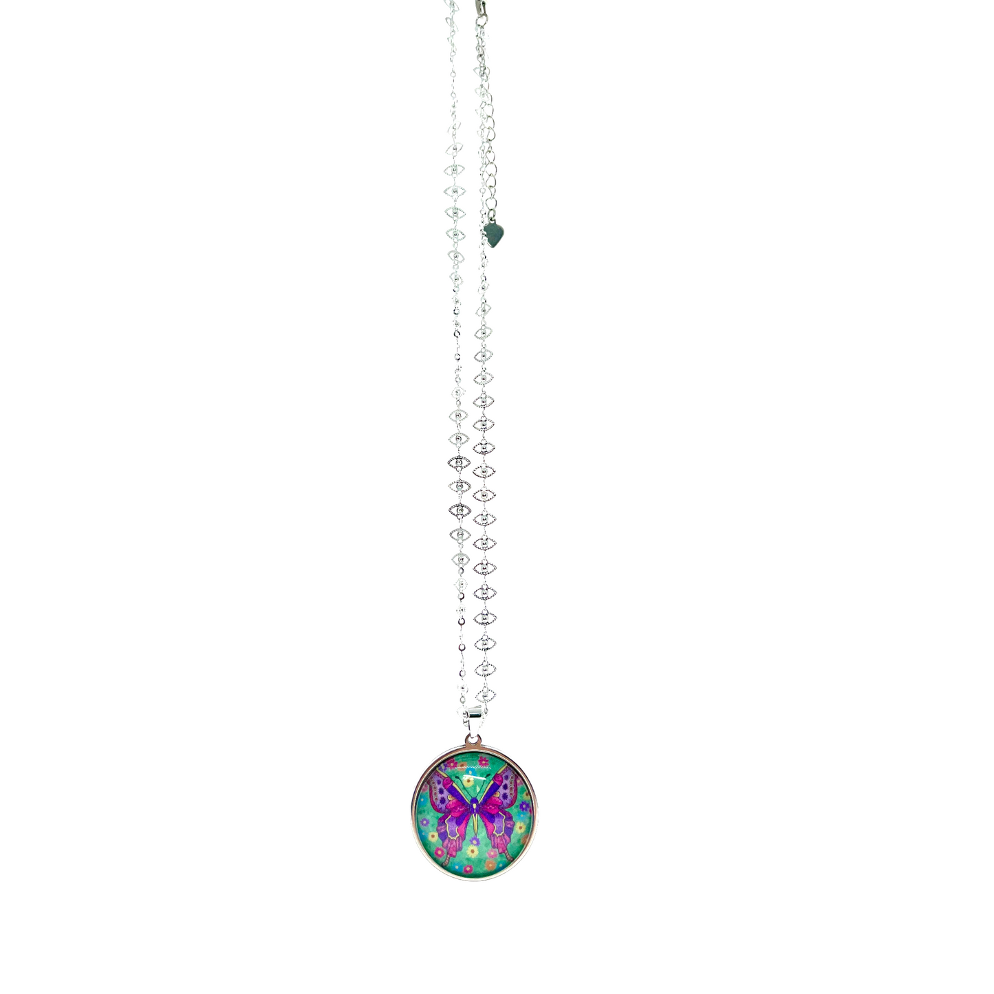 Groovy Butterfly Fancy Ellipse Chain Necklace
