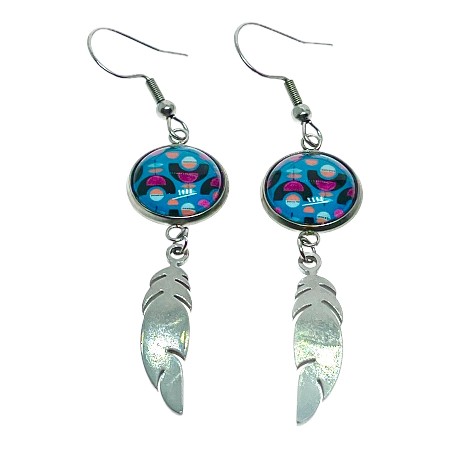 Blue Moon Child Feather Earrings