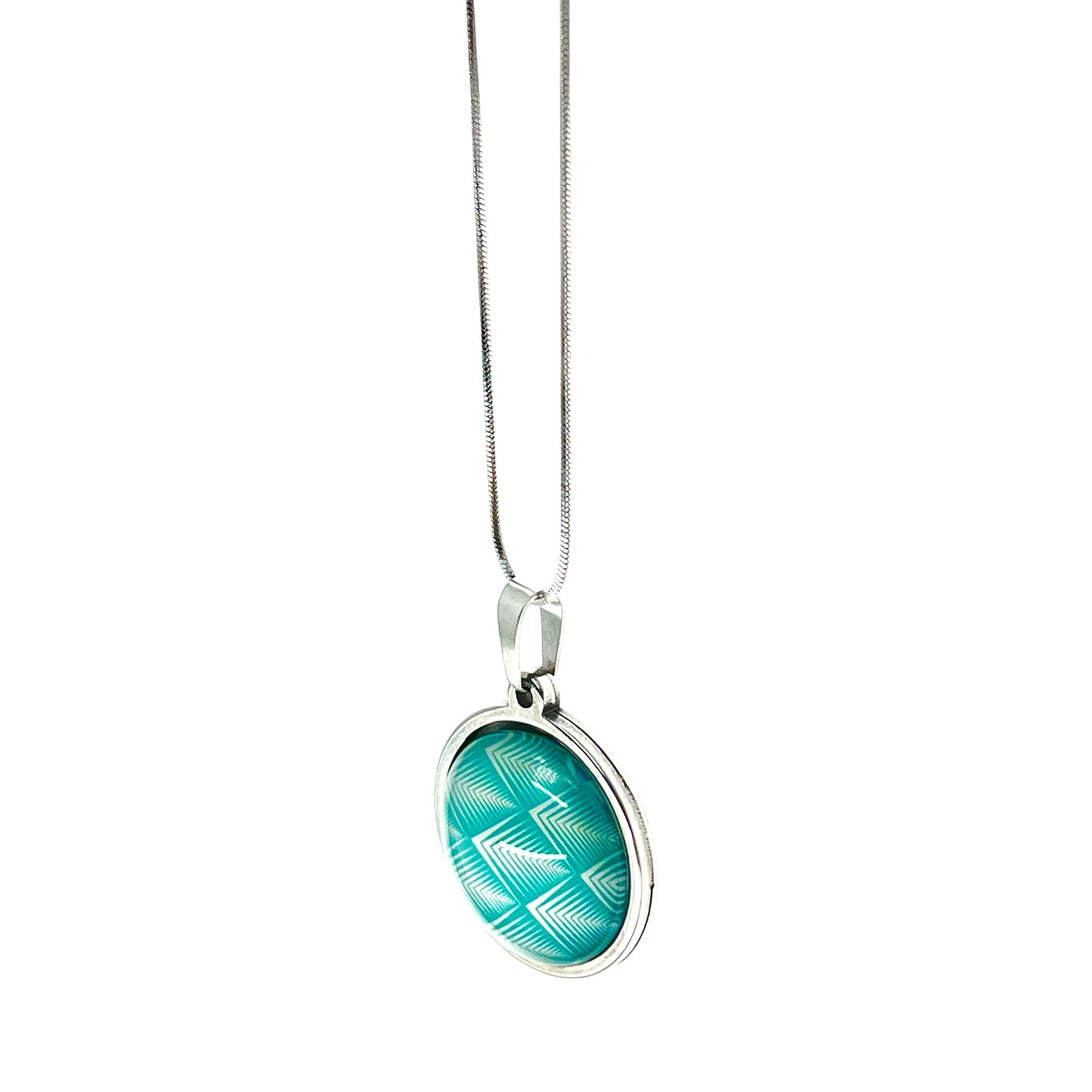 Sky Blue Diamond Small Round Necklace