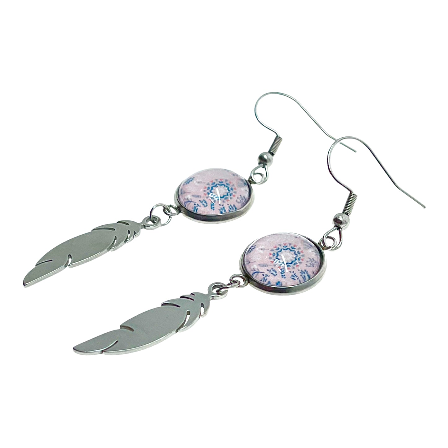 Pretty In Pink Feather Earrings
