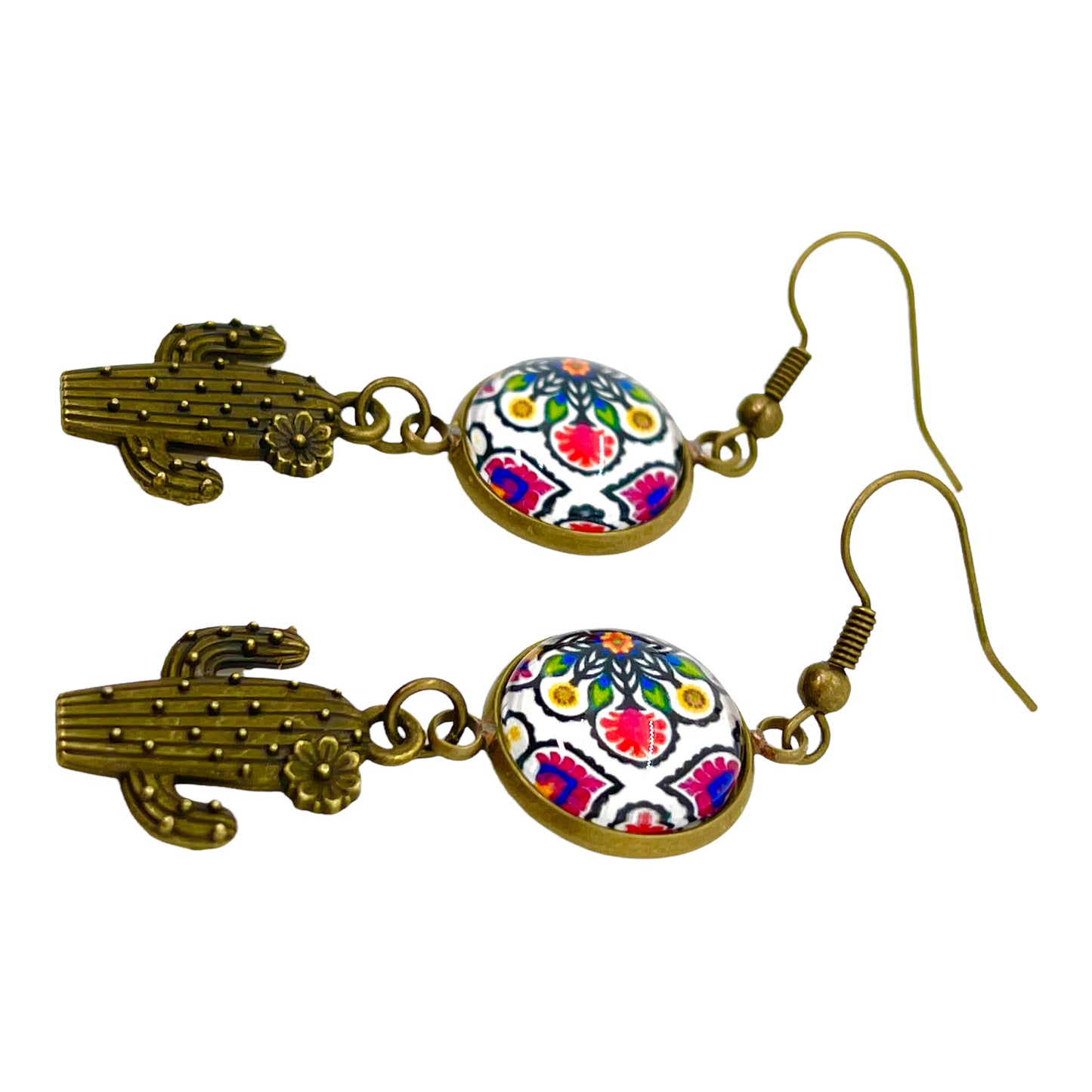 Bandana Cactus Dangle Earrings