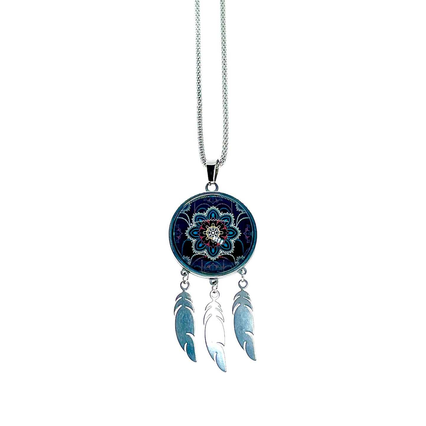 Night Lace Feather Dreamcatcher Necklace