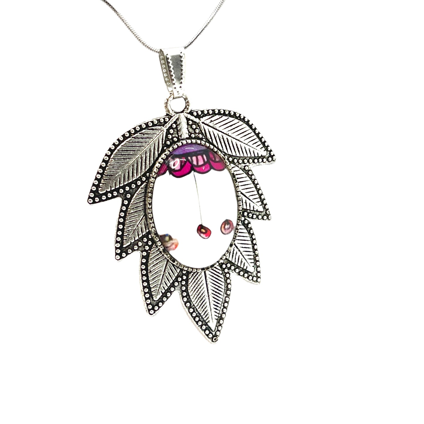 Leafy Lavender Flower Necklace