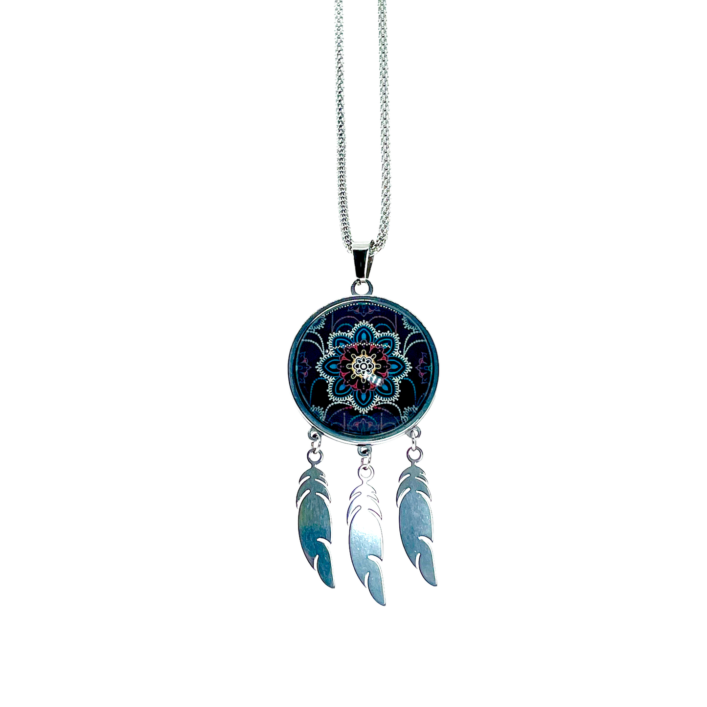 Night Lace Feather Dreamcatcher Necklace