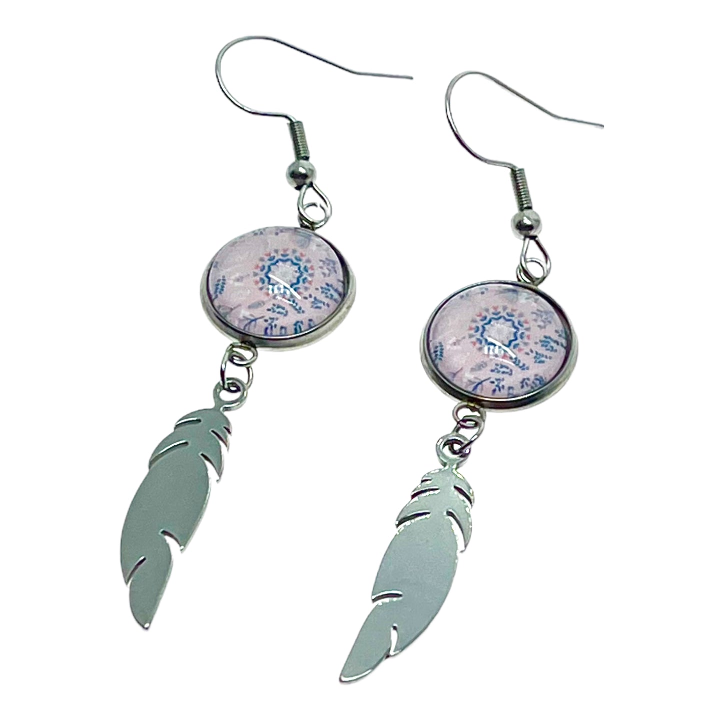 Pretty In Pink Feather Earrings