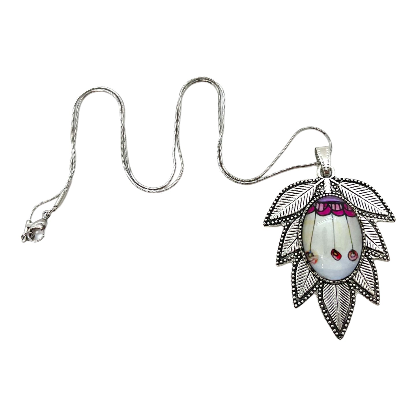 Leafy Lavender Flower Necklace