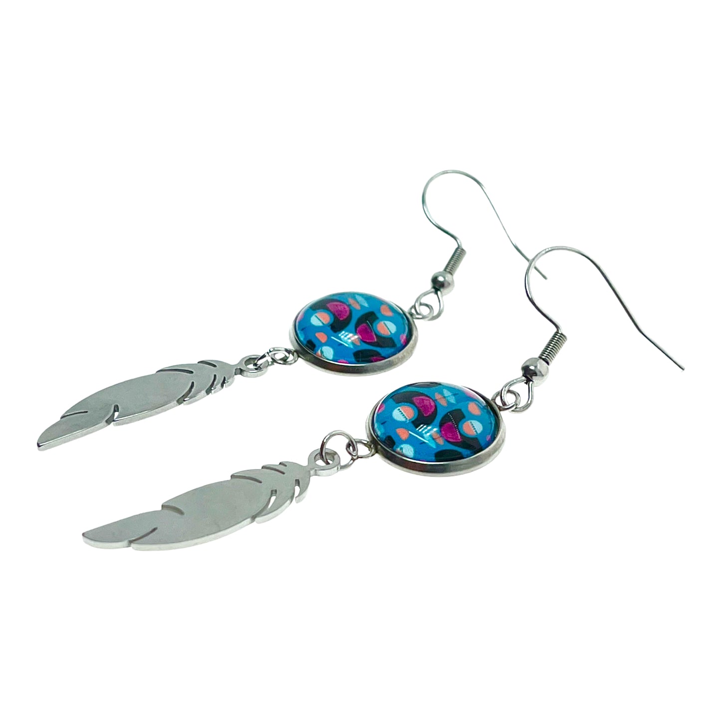 Blue Moon Child Feather Earrings