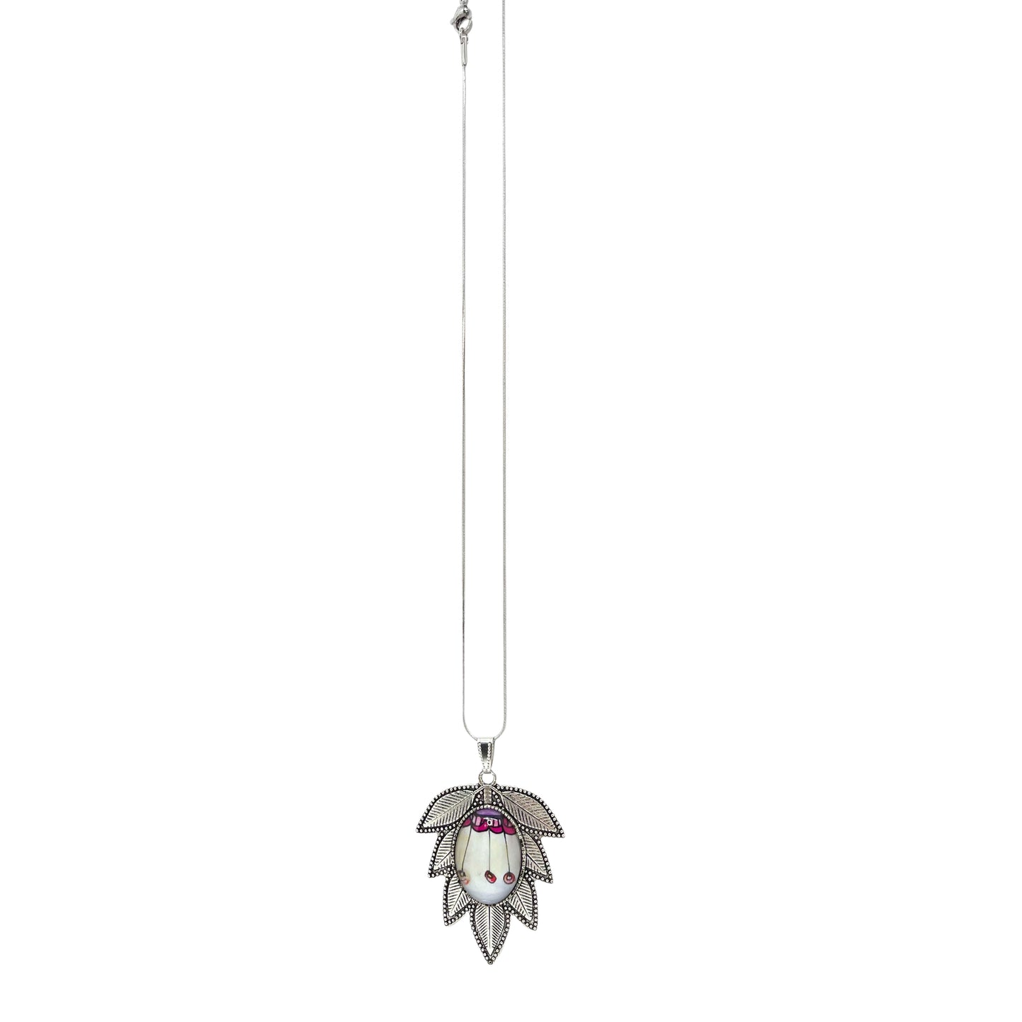Leafy Lavender Flower Necklace
