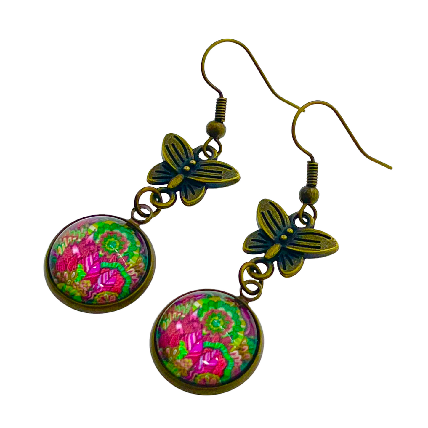 Bright Blush Butterfly Dangle Earrings