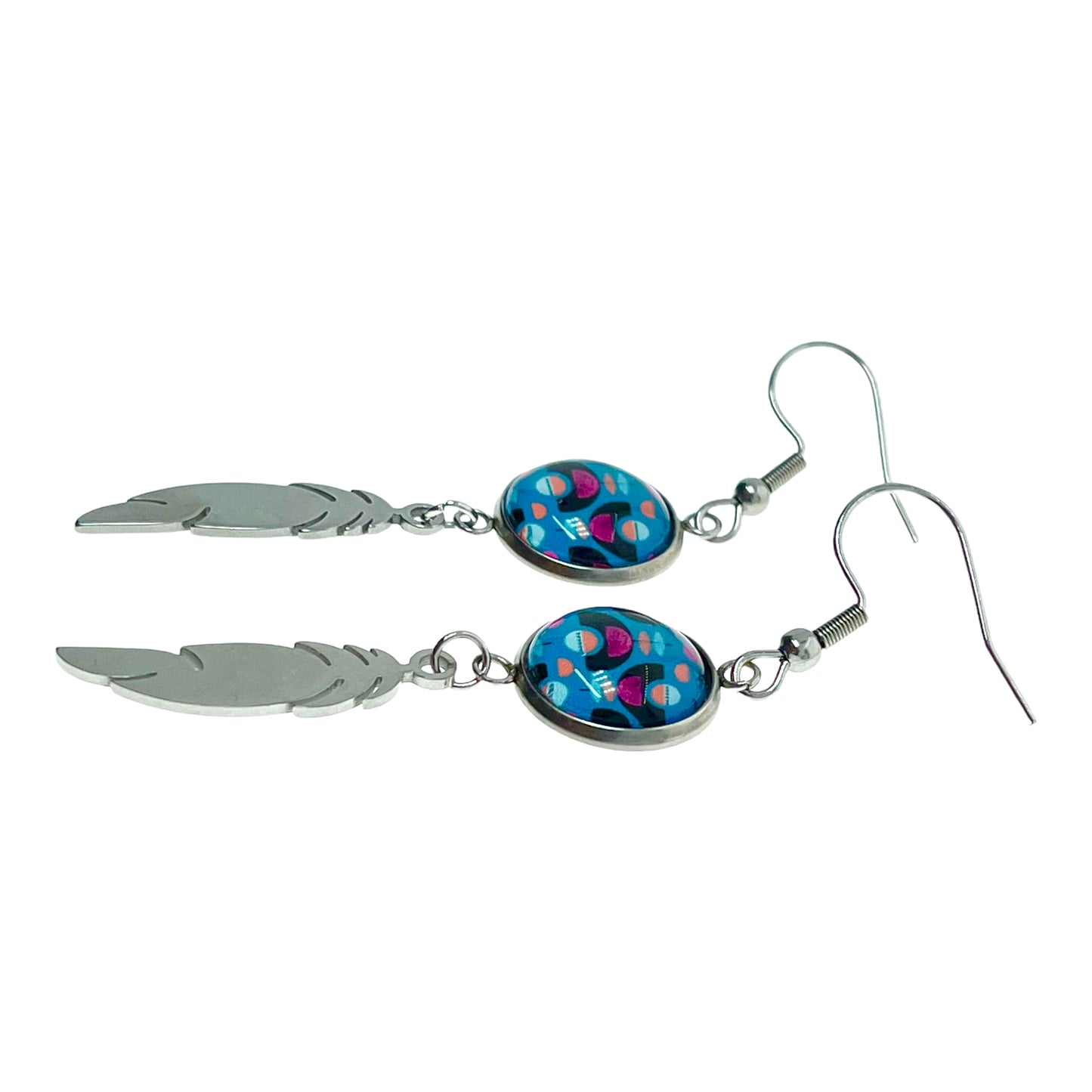 Blue Moon Child Feather Earrings
