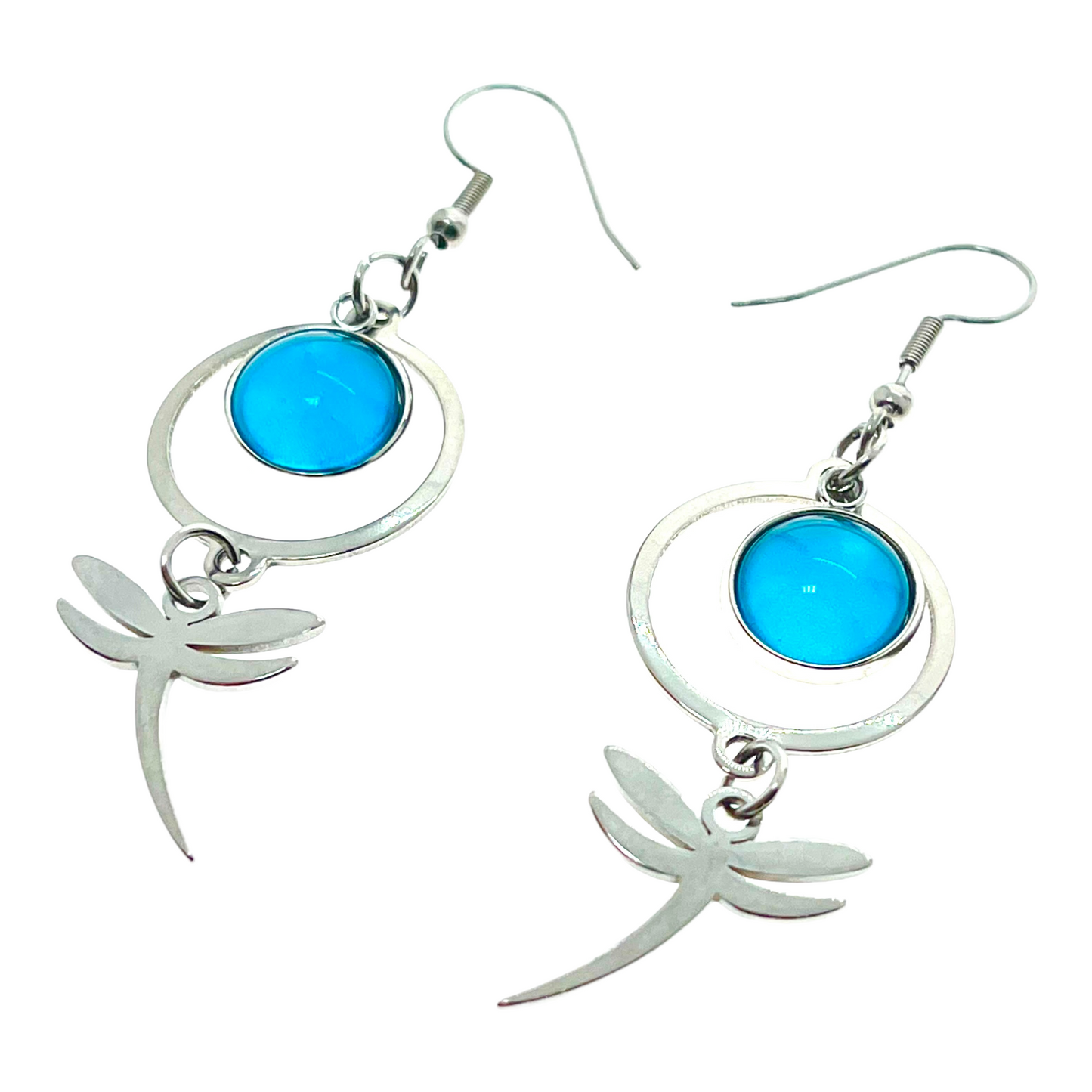 Twinkling Teal Dragonfly Earrings
