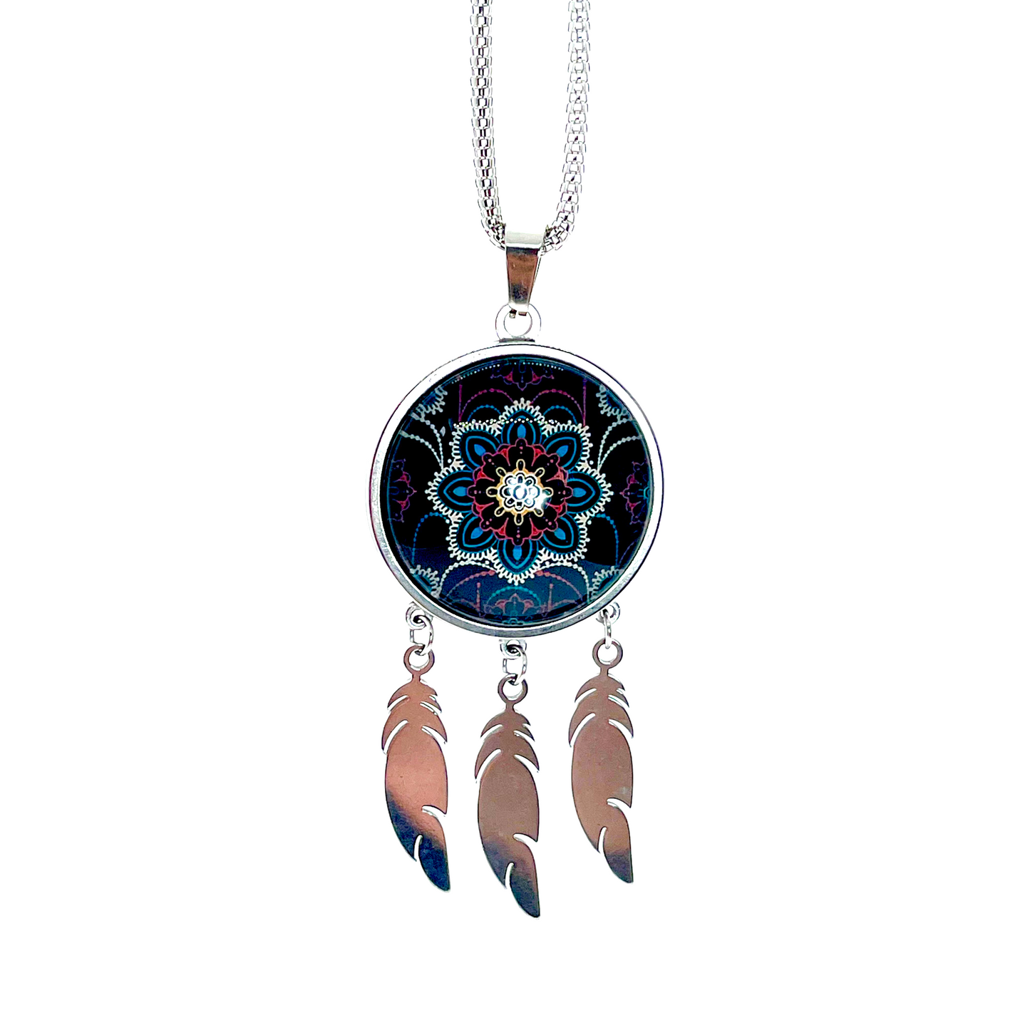 Night Lace Feather Dreamcatcher Necklace
