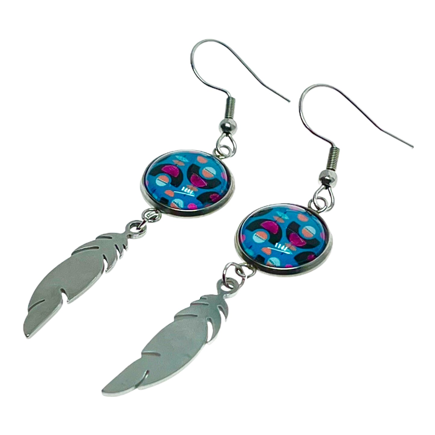 Blue Moon Child Feather Earrings