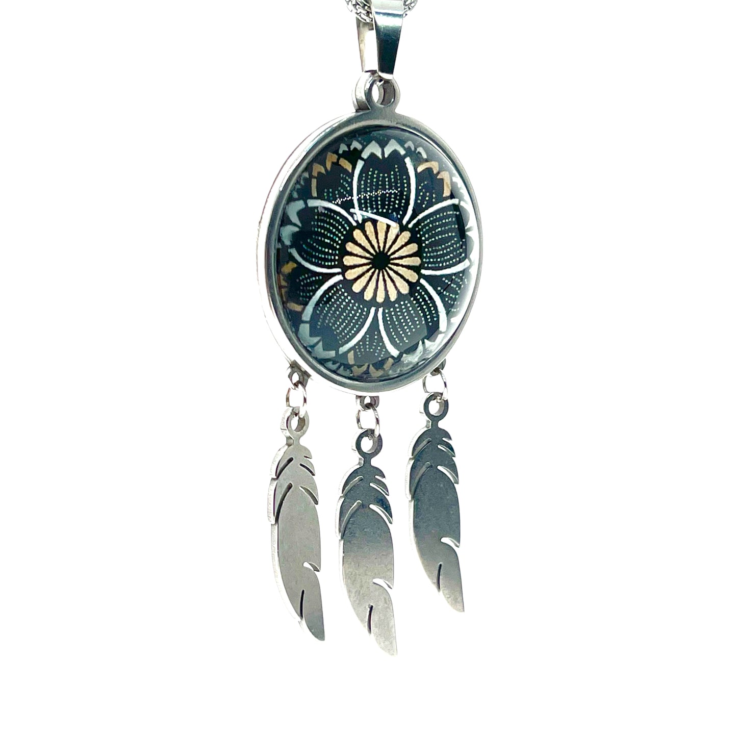 Dreamy Daisy Feather Dreamcatcher Necklace