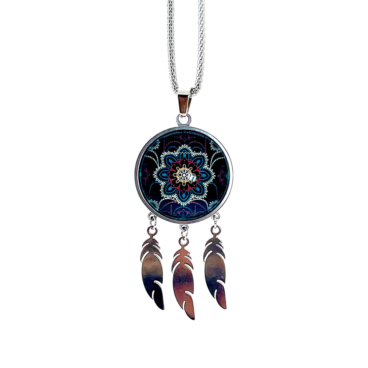 Night Lace Feather Dreamcatcher Necklace