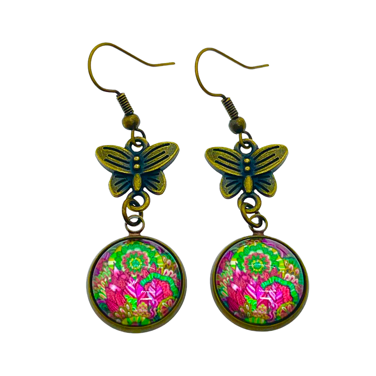 Bright Blush Butterfly Dangle Earrings