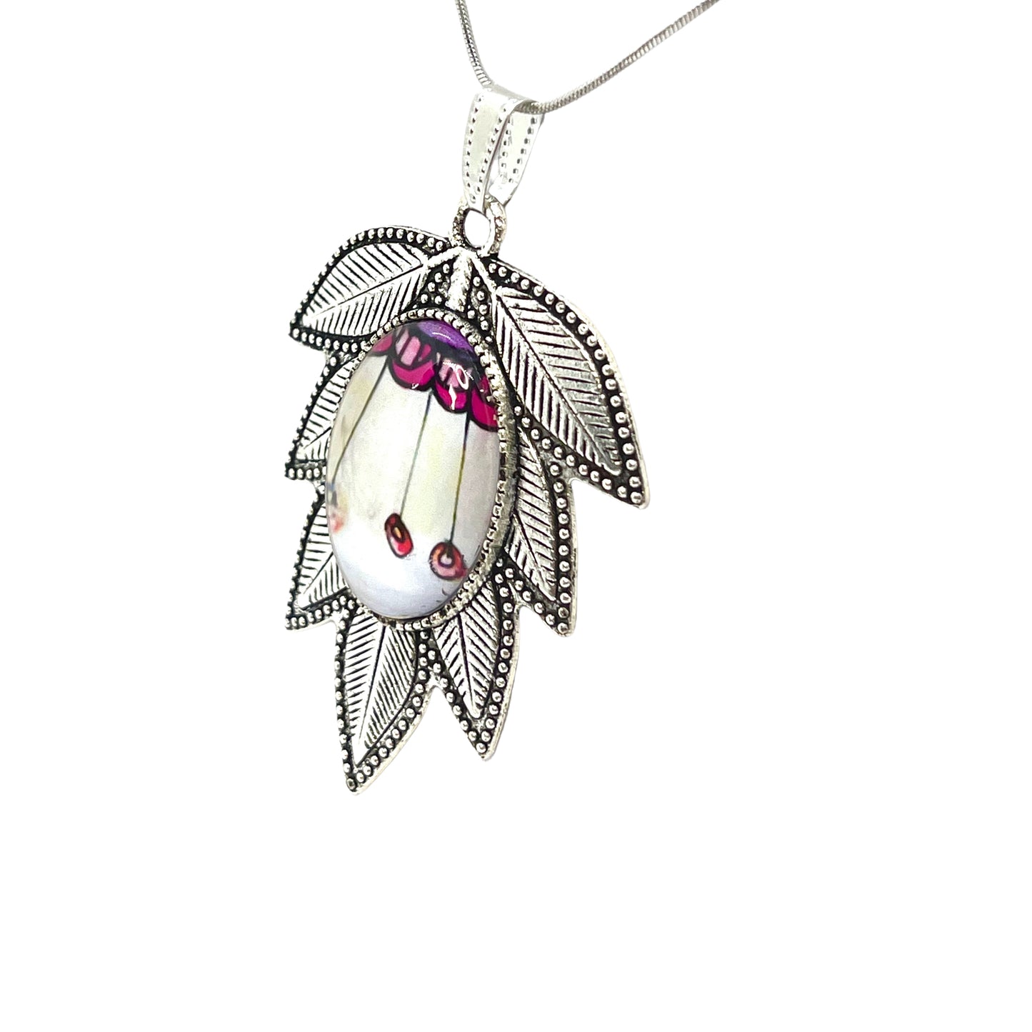 Leafy Lavender Flower Necklace