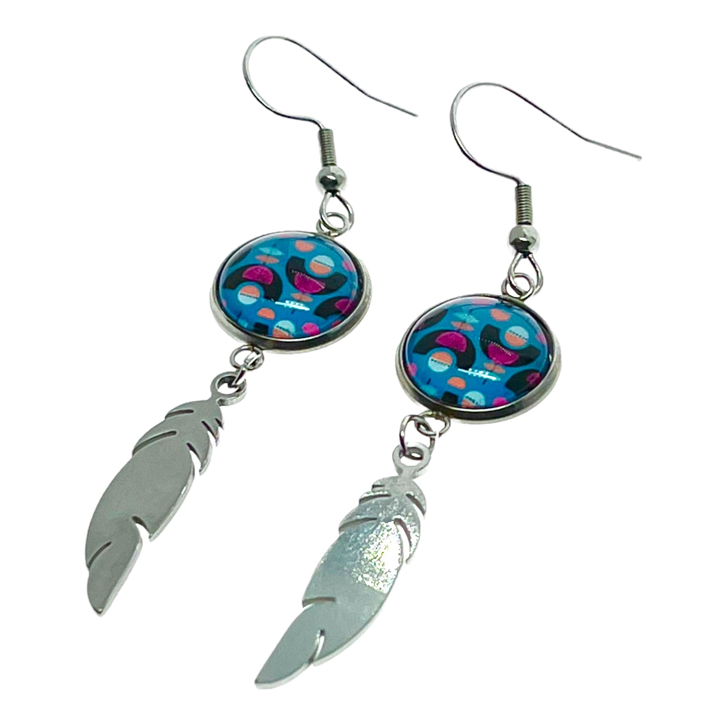 Blue Moon Child Feather Earrings